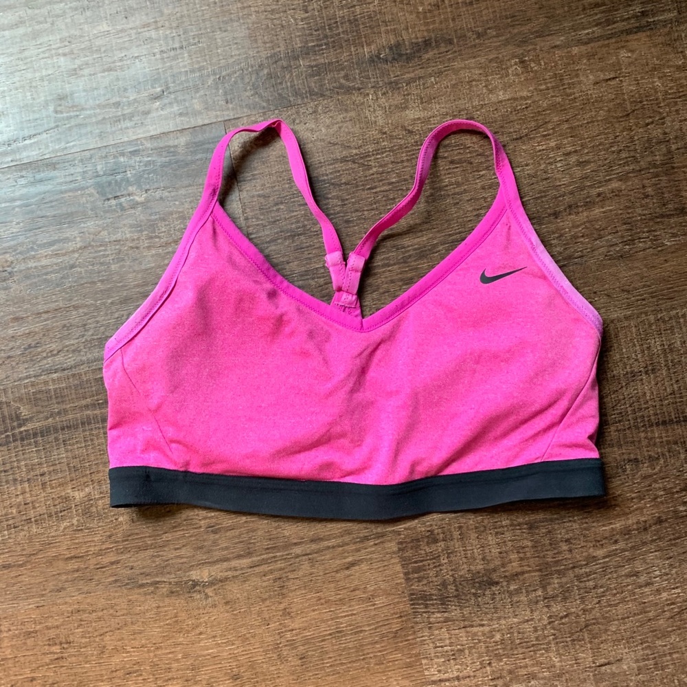Pink Nike sports bra